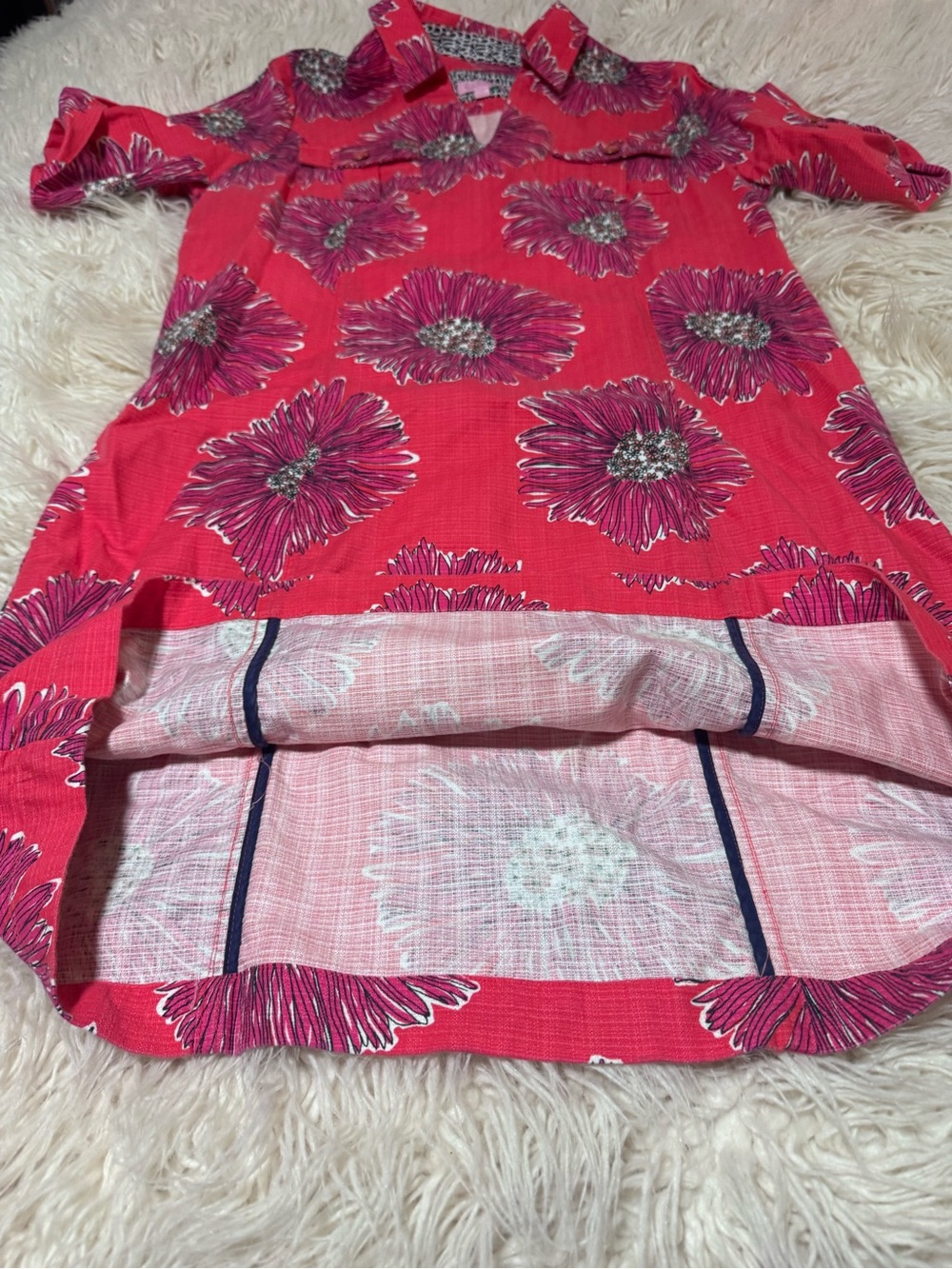 Lilly Pulitzer Stephanie Island Coral Boom Boom shift dress Size 12 With Sleeves - Picture 5 of 12